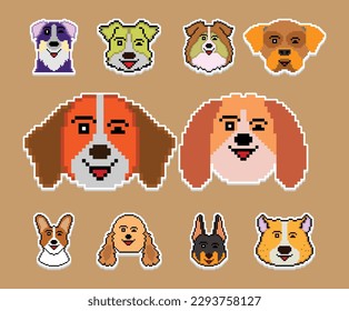 The Dog Pixel sticker Emoji emoticon collection