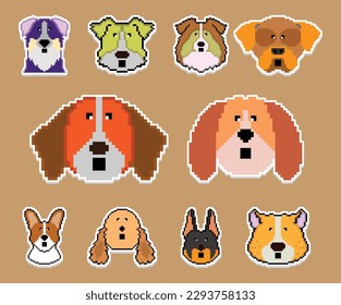 The Dog Pixel sticker Emoji emoticon collection