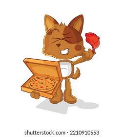 the dog pizza delivery boy vector. cartoon character