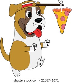 DOG PIZZA ILLUSTRATION VECTOR DESIGN