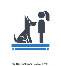 Dog Platform Training Icon On White Background