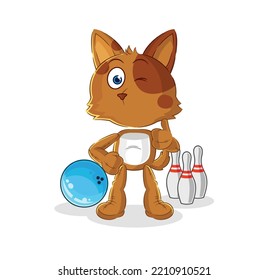 the dog play bowling illustration. character vector