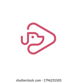 Dog with Play button icon