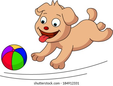 Dog Playing with a Ball