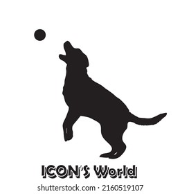 Dog playing with a ball. Vector illustration eps10.