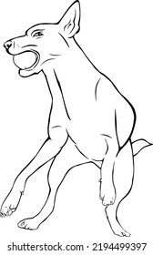 Reproducción de perros, diseño de ilustraciones de vector de contorno 