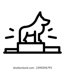 Dog podium icon outline vector. Walk pet. Professional dog