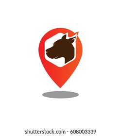 Dog Point Pin Location Vector Design