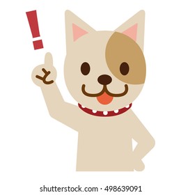 Dog pointing the finger
