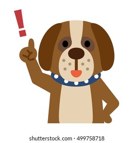 Dog pointing the finger