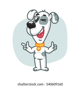 Dog Points and Showing Thumbs Up