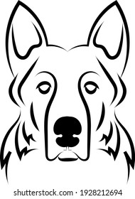 Dog with pointy ears, illustration, vector on white background.