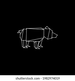 Dog Polygonal Lines, can use for Logo, Pictogram, Animal Figure, Website, Apps, or Graphic Design Element. Vector Illustration