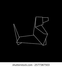 Dog Polygonal Lines, can use for Logo, Pictogram, Animal Figure, Website, Apps, or Graphic Design Element. Vector Illustration