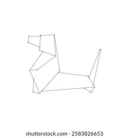 Dog Polygonal Lines, can use for Logo, Pictogram, Animal Figure, Website, Apps, or Graphic Design Element. Vector Illustration