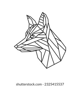 Dog Polygonal vector. Geometric line animal.