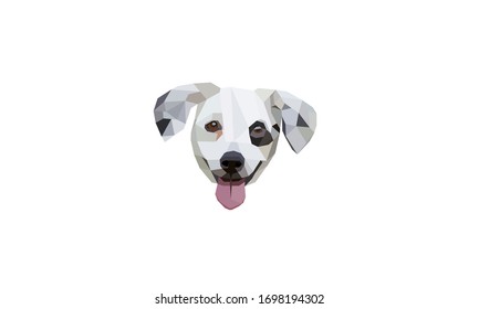 dog polygonal vector illustration, low poly concept.