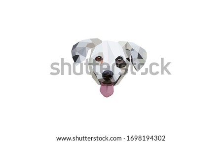 dog polygonal vector illustration, low poly concept.