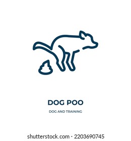 Dog Poo Icon. Linear Vector Illustration From Dog And Training Collection. Outline Dog Poo Icon Vector. Thin Line Symbol For Use On Web And Mobile Apps, Logo, Print Media.