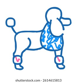 dog poodle doodle icon sketch vector. dog poodle sign. isolated symbol illustration
