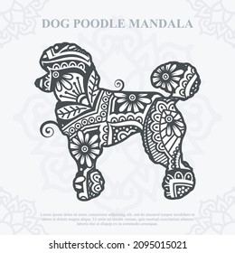 Dog Poodle Mandala. Boho Style elements. vector illustration.