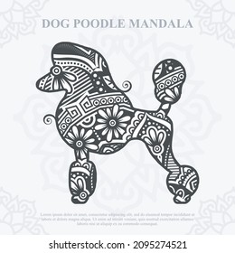 Dog Poodle Mandala. Boho Style elements. vector illustration.