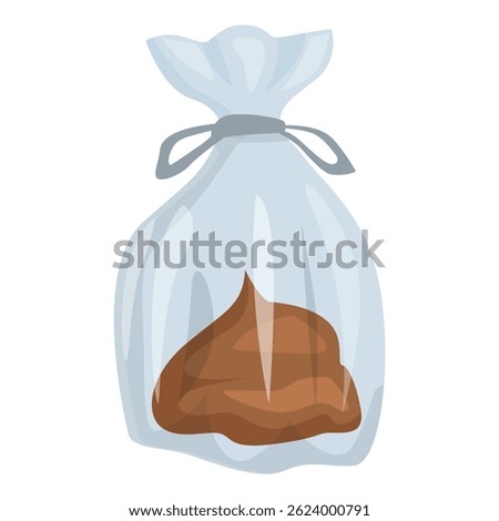 Dog poop being held inside a plastic bag after being picked up, promoting responsible pet ownership