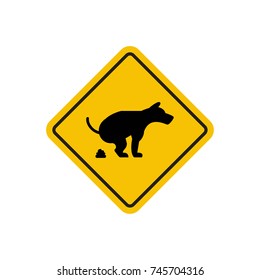 Dog poop label vector.