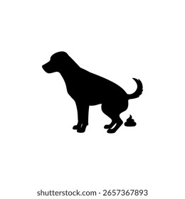Diseño de ilustración plana de Vector de silueta de perro.