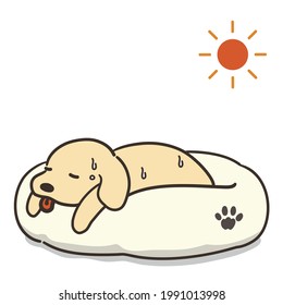 The Dog In Poor Health And Sun. Heat Stroke.