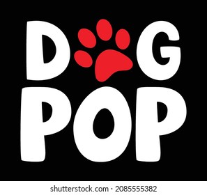 DOG POP design with Paw sign. 