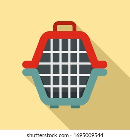 Dog portable box icon. Flat illustration of dog portable box vector icon for web design