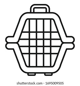Dog portable box icon. Outline dog portable box vector icon for web design isolated on white background