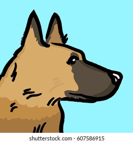 Dog portrait blue background