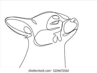 Dog portrait. Continuous line