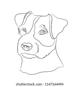 dog portrait, lines, vector, white background