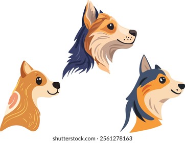 dog portrait patterned illustration drawing