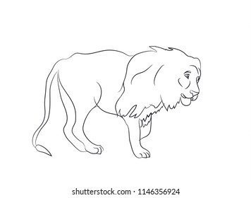 dog portrait profile, look down, vector