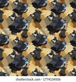 Dog portrait seamless pattern. Eps10 vector stock illustration
