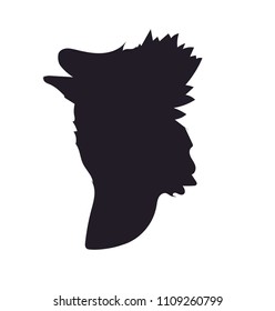 dog portrait silhouette, vector, white background