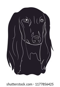 dog portrait silhouette, vector white background, silhouette