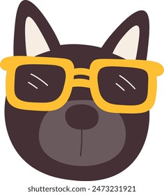 Dog Portrait With Sunglasses Vector Illustration