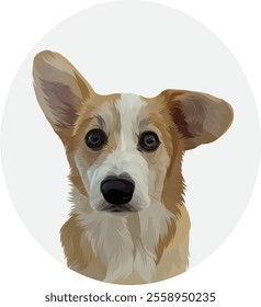 dog portraiture with one flipped ear