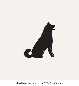 dog pose silhouette vector illustration