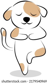 Dog pose yoga vector illustration