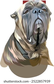 dog poses looking fierce and cute at the same time