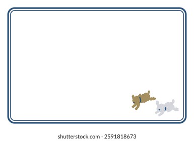 dog, postcard, frame, text space, navy blue