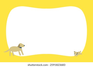 dog, postcard, frame, text space, yellow