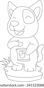 Dog Potato chips Animal Vector Graphic Art Illustration