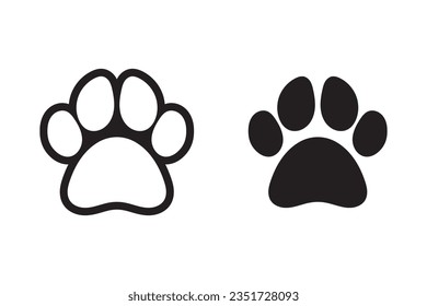 Dog pow print flat icon, vector art